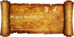 Migra Abdiás névjegykártya